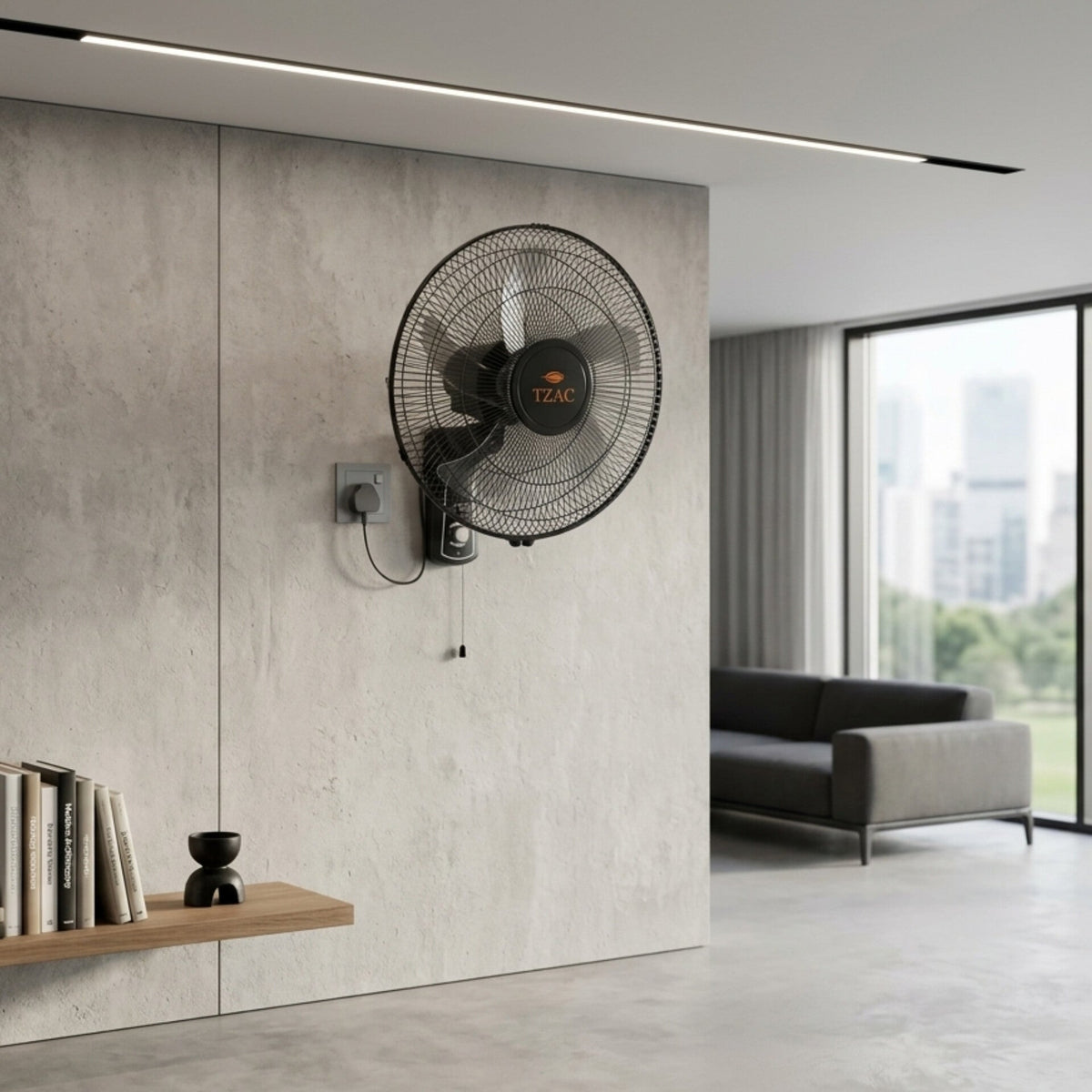 16" Black Wall Fan  TLACO29B