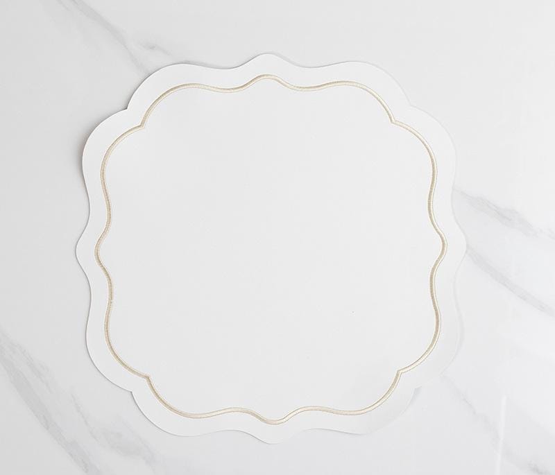 6Pc Round Faux Leather PVC Dining Table Mats 38cm
