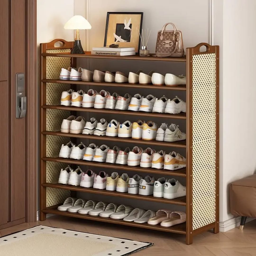 100 × 21 × 83 cm 6 Layer Bamboo Shoe Rack, Brown - available in Nairobi, Kenya