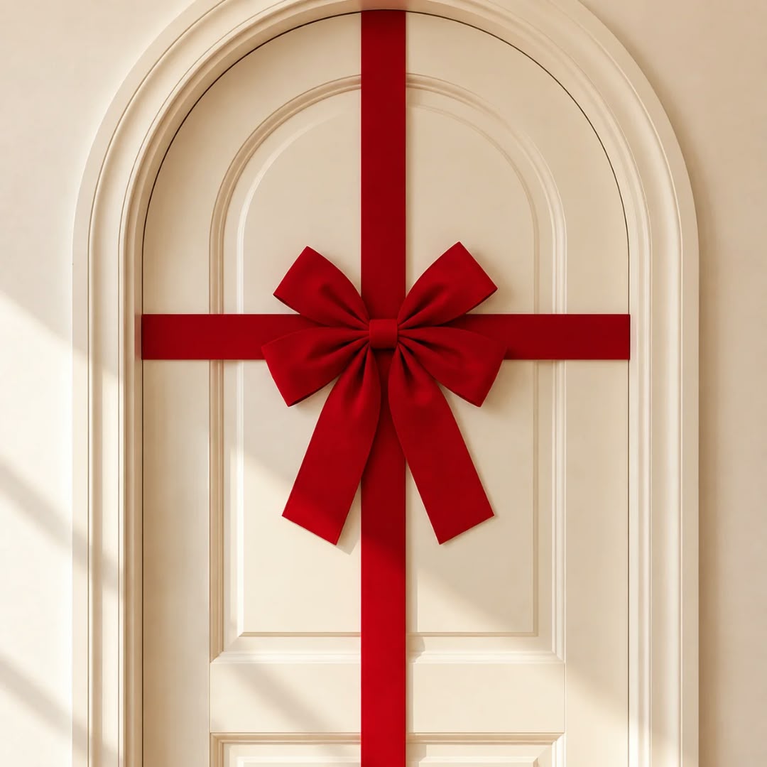 Large Red Christmas Door Hanging Bow Decoration