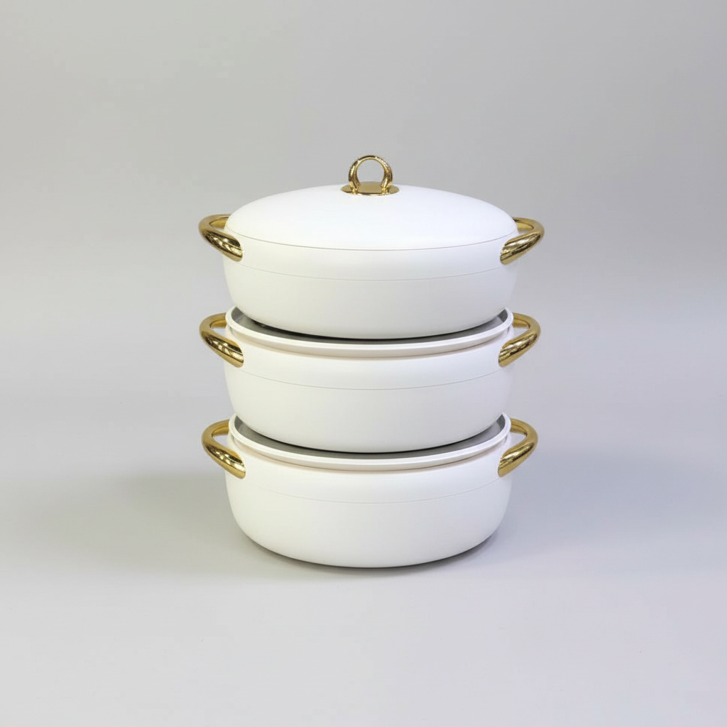 Nordic Insulated Hotpot Set 2500ml, 3000ml, and 2000ml.