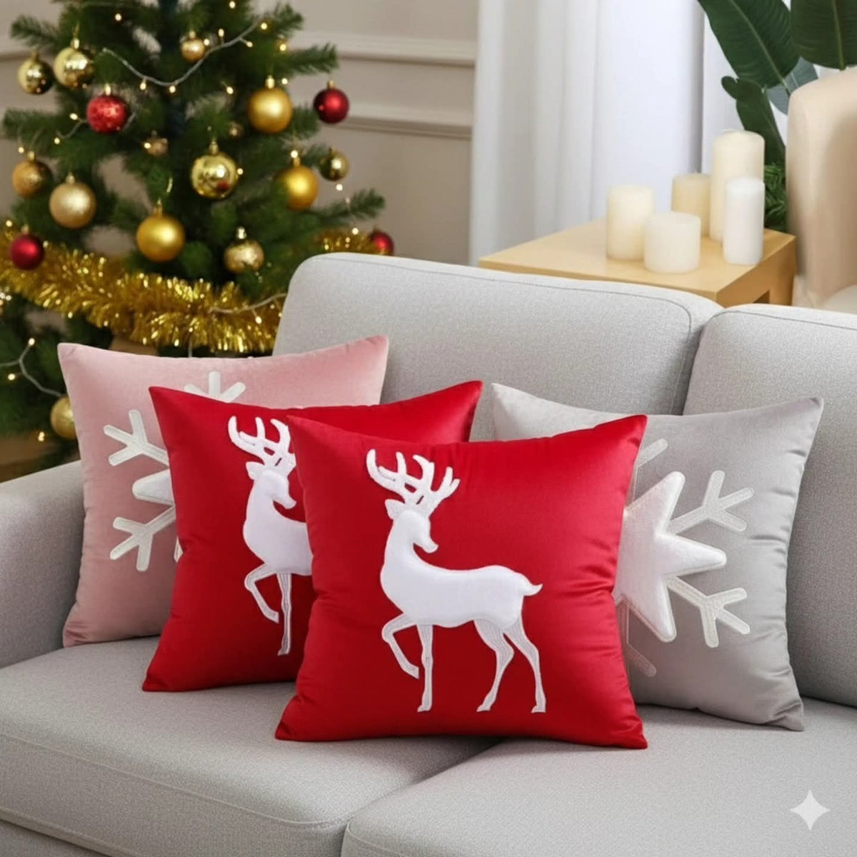 4pc Velvet Christmas Pillow Covers