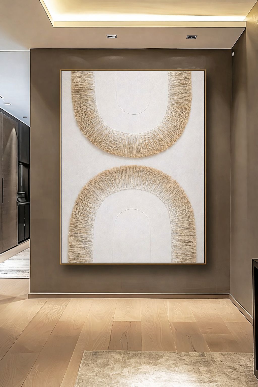 Gemelli Colllection textured handcrafted arch wall art 82x122 cm natural warmth modern minimalist living room bedroom office décor