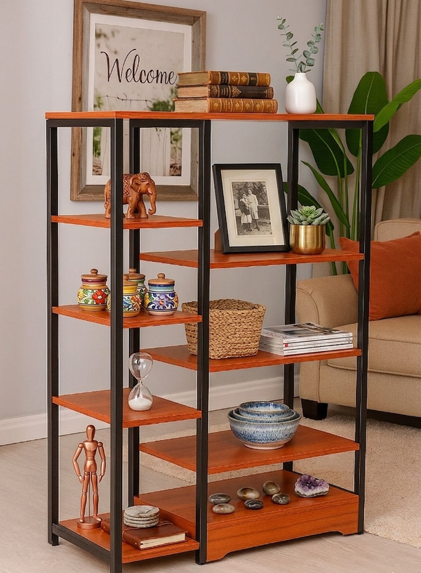 Gemelli Colllection multi functional rack modern storage shelf unit multipurpose organiser home office kitchen storage furniture 80x30x120cm contemporary shelving rack