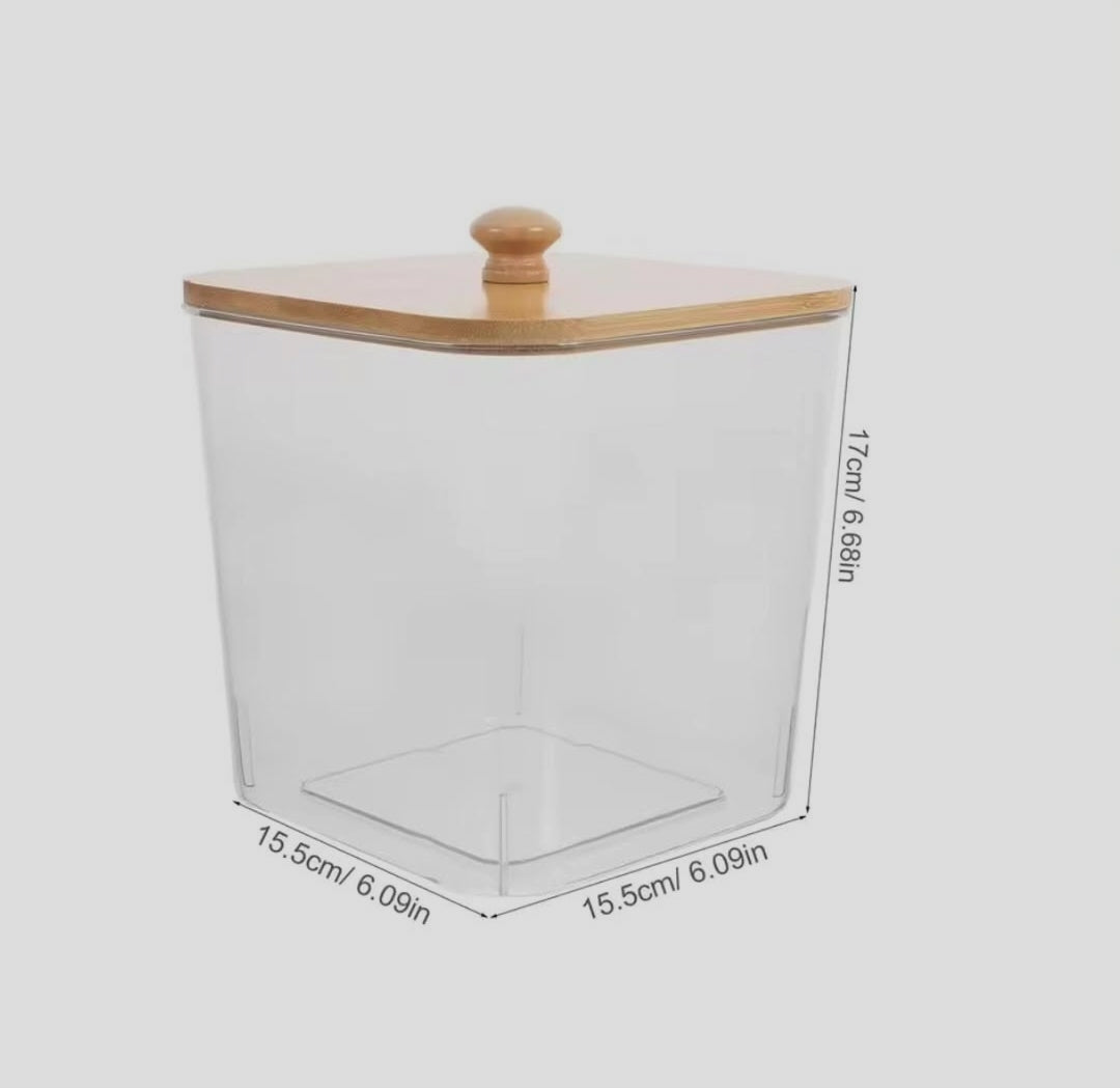 Clear Acrylic Multipurpose Storage Jar with Airtight Bamboo Lid 1500ml