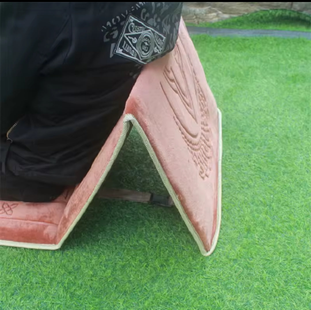 Portable Foldable Backrest Prayer Mat with Bag