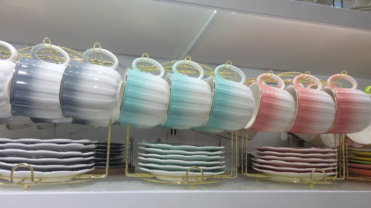 220ml Cup and Saucer set of 6 for Tea and Coffee