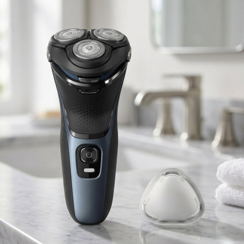 Gemelli Collections 3000 Series wet and dry electric shaver with PowerCut blades 5D pivot and flex heads anti corrosion shaving system pop up trimmer anti slip grip fast charging and 60 minute cordless runtime for comfortable everyday grooming**