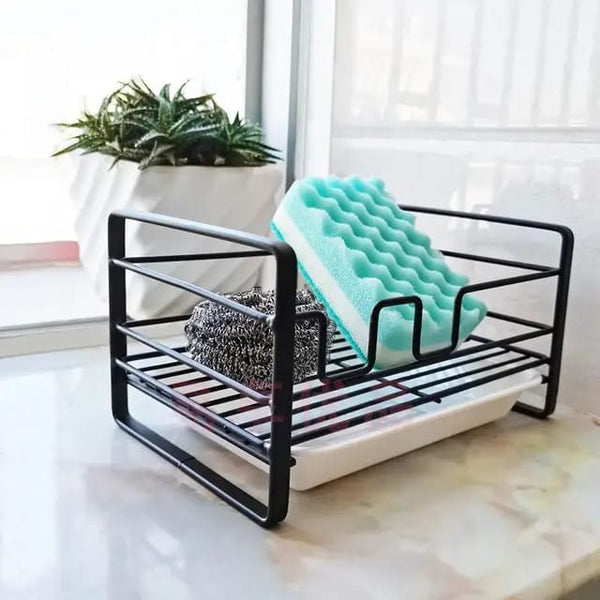 Sink Caddy, Water Draining Tray Carbon Steel 18.5x12x10cm