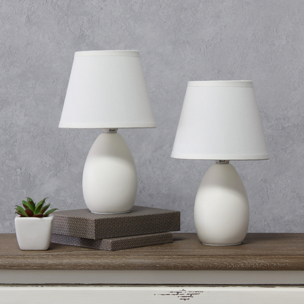 Modern bedside table lamp with soft warm ambient light for bedroom and reading use