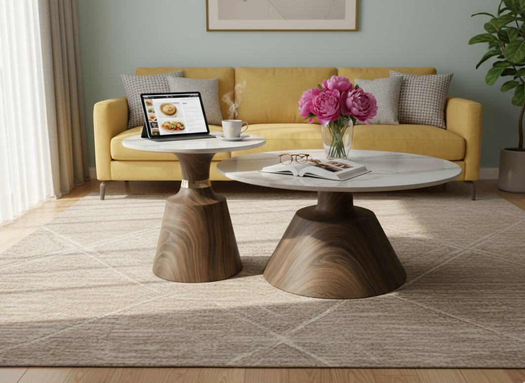 Marble-Top Nesting Coffee Tables