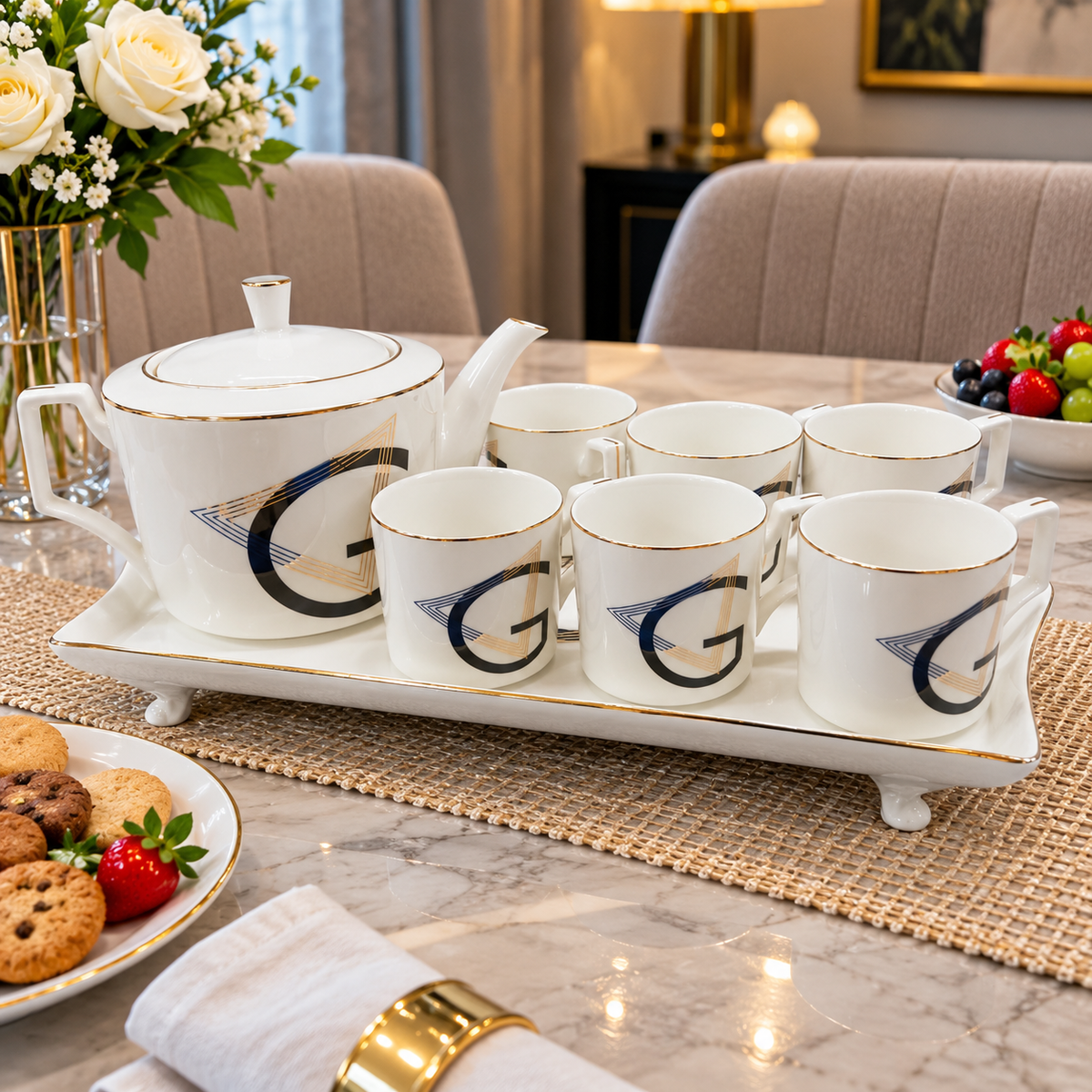 8-Piece Tea Set for Serving Tea and Hot Beverages