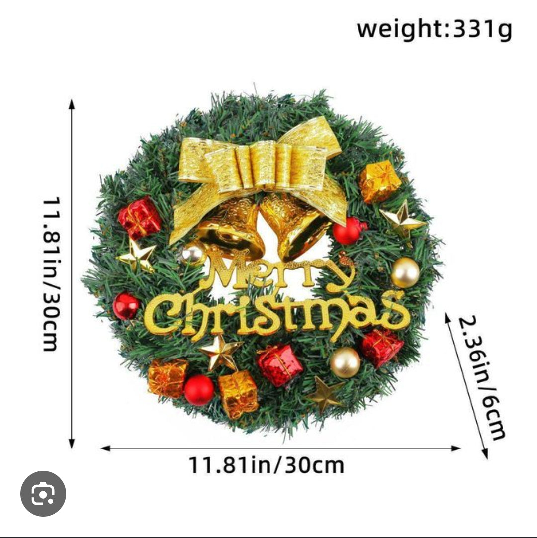 Cypress Christmas Wreath with Pine Cones and Snow Effect
