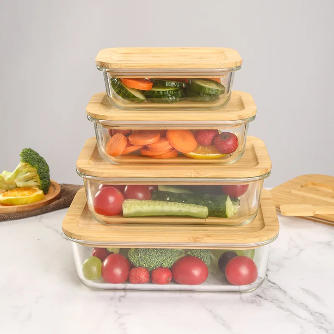 4pcs Glass Containers