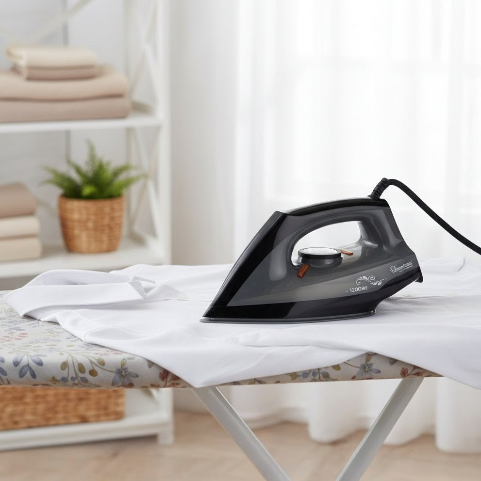 Black Dry Iron with Non-Stick Soleplate & Overheat Protection – RM/692