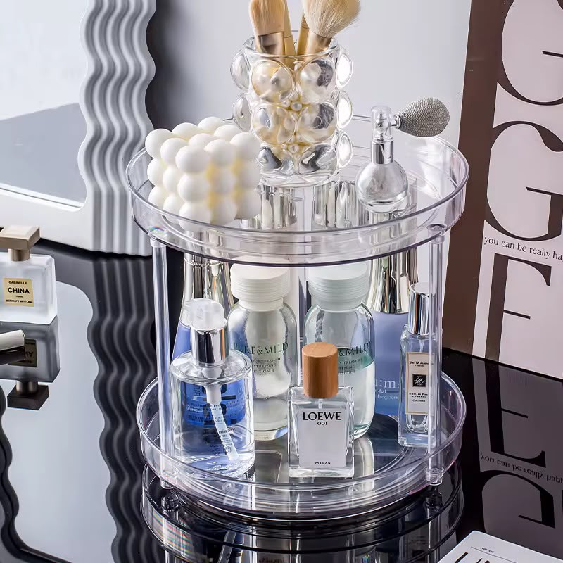 2 Layer 360° Rotating Cabinet Turntable Organiser