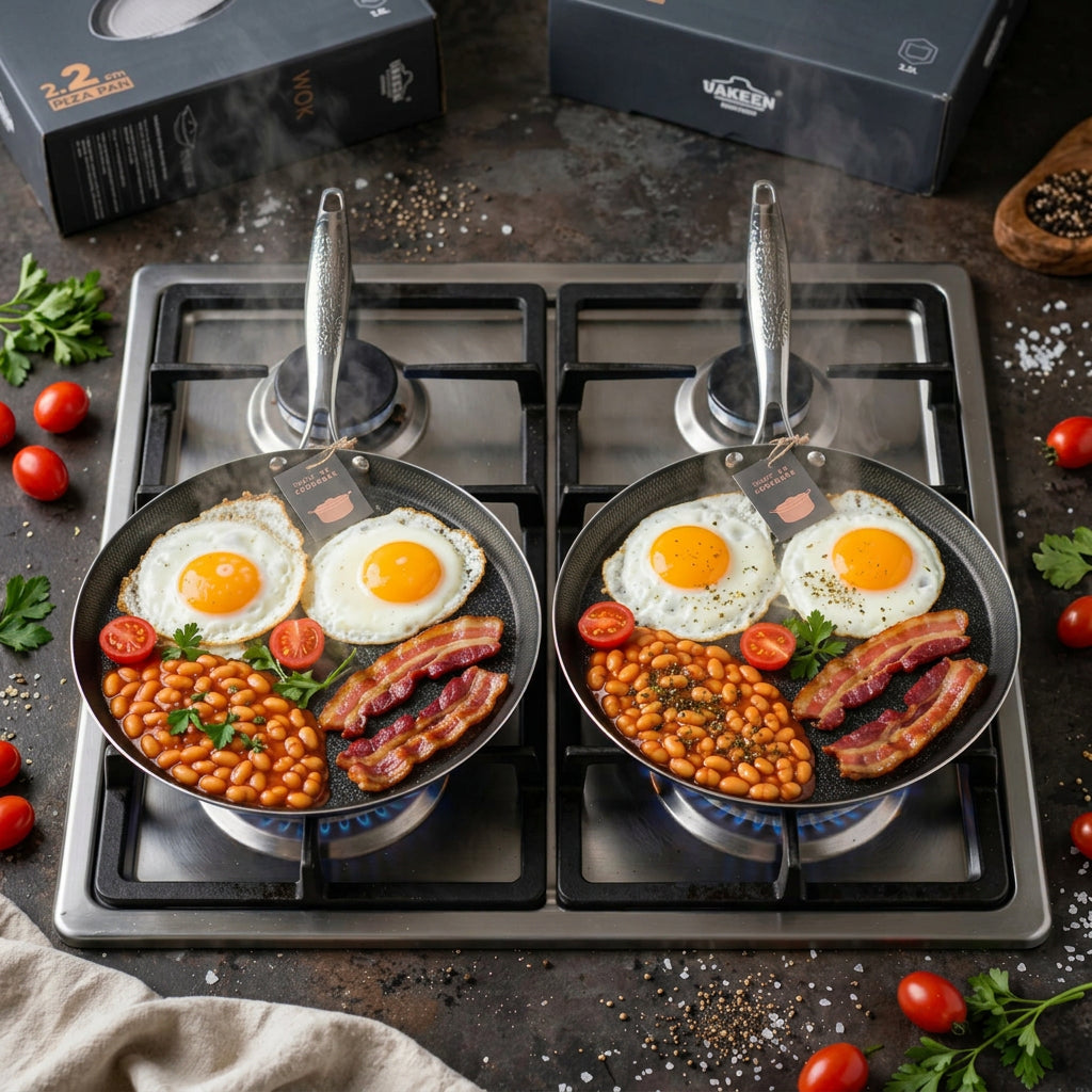 Stainless Steel Non-Stick Flat Skillet Griddle Pan 28cm