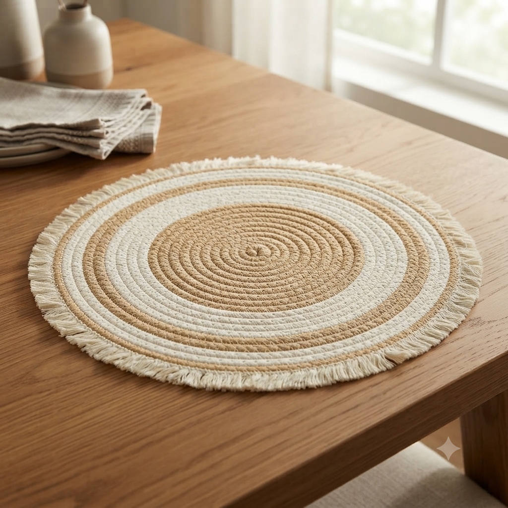 6 Piece Cotton Rope Woven Table Mat Set