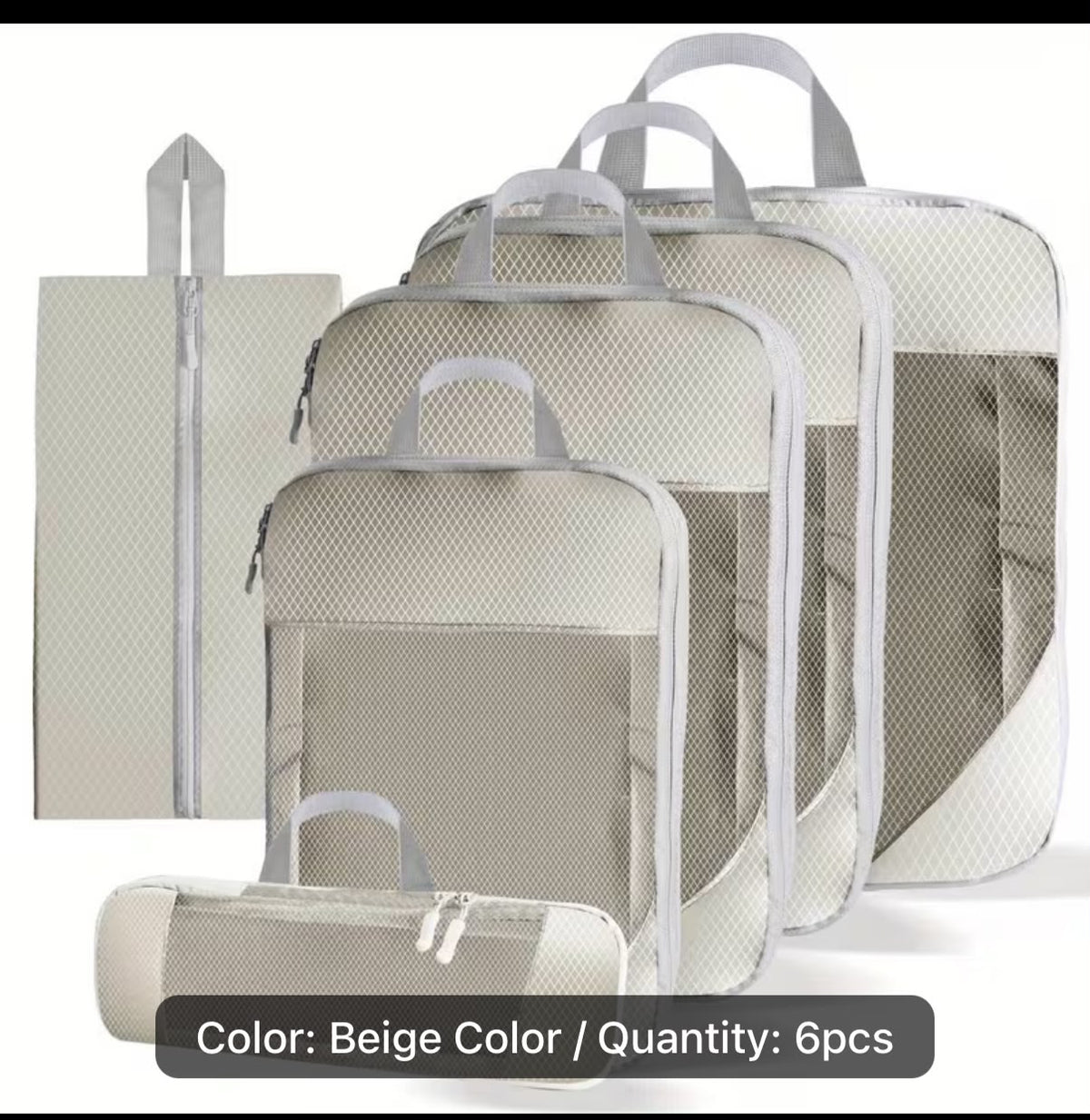 6-Piece Compressible Travel Organiser Bag Set