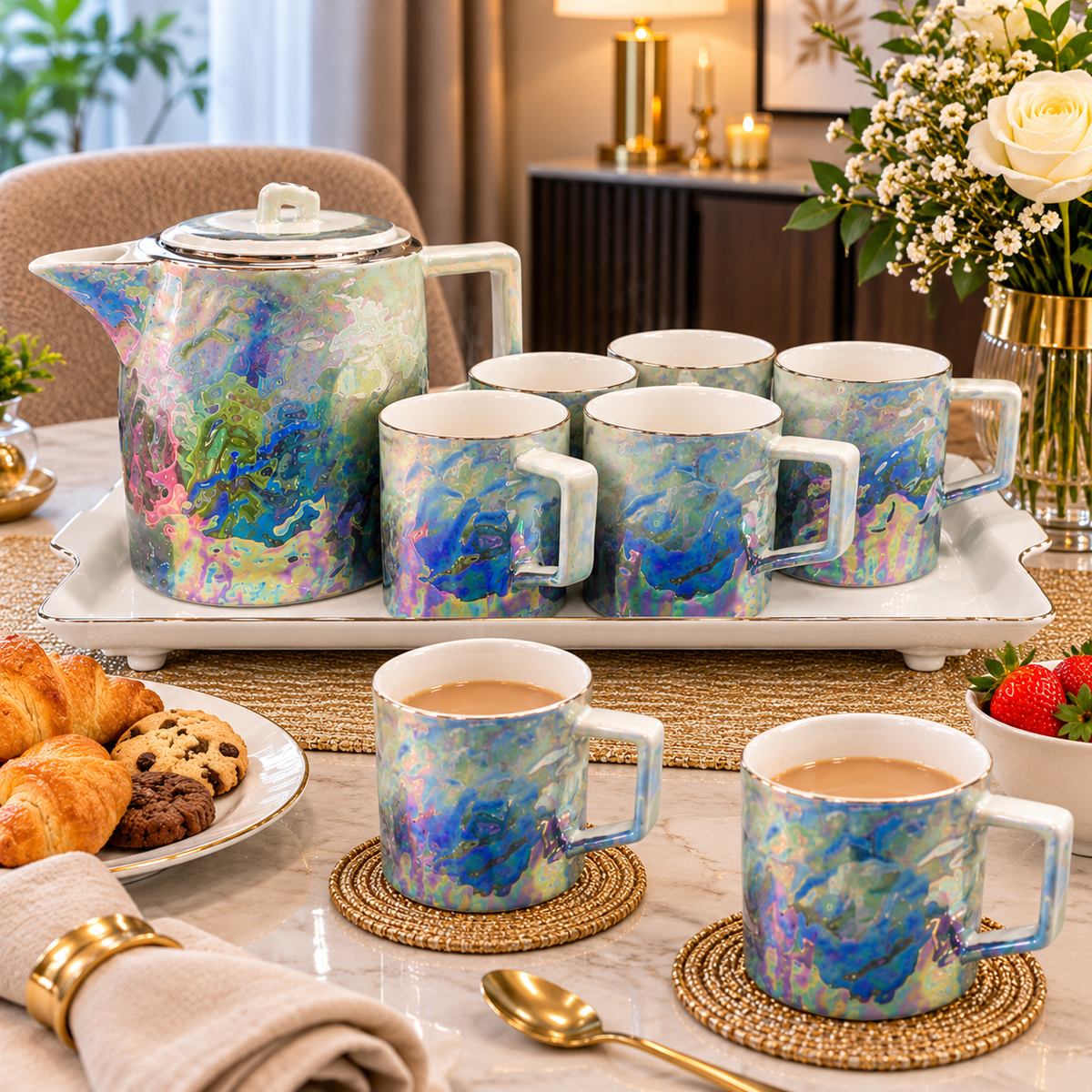 8-Piece Tea Set for Serving Tea and Hot Beverages