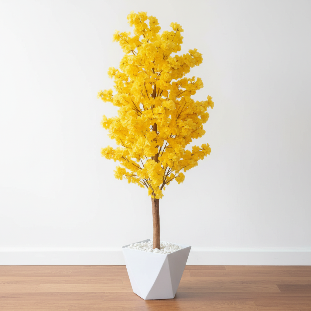 Artificial Cherry Blossom Plant with Vase and Pebbles – 150cm