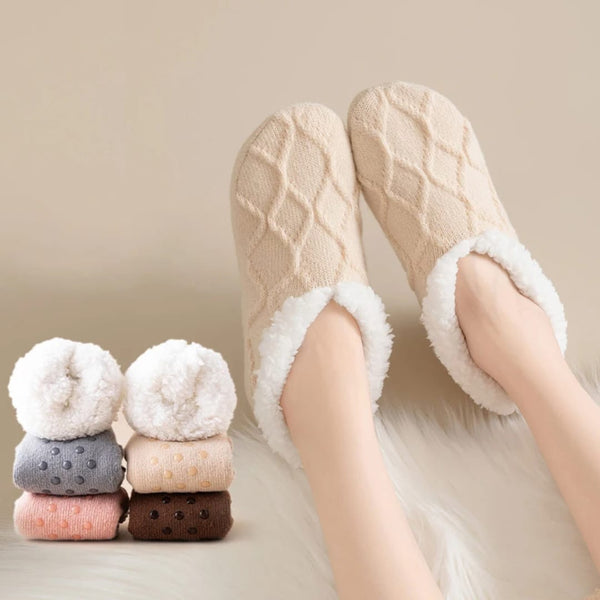 Thickened Fleece Socks Lamb Velvet – Anti Slip Warm Slipper Socks for Home Indoor Use Cozy Footwear
