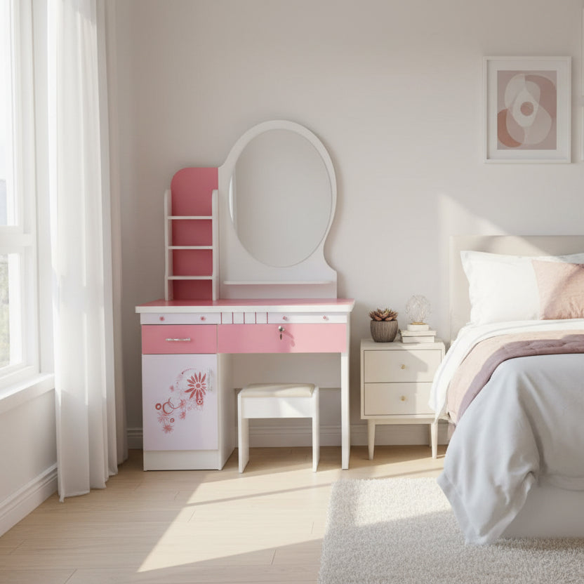 Dressing Table  with Stool and Mirror