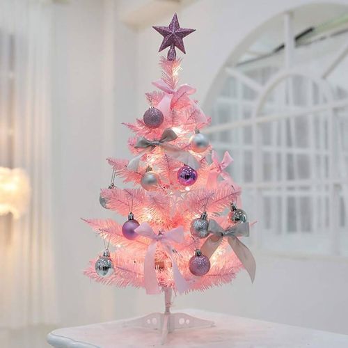 Mini Tabletop Christmas Tree with Decorations and Lights