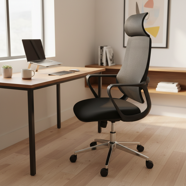 High Back Mesh Office Chair with Lumbar Support and Adjustable Tilt