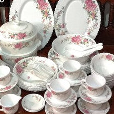 72pcs Arc Opal Round White Flowered Dinner Set