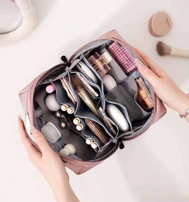 Shiny matte makeup bag for storing cosmetics and beauty essentials