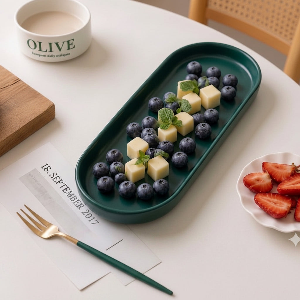 Minimalist Rectangular Ceramic Serving Platters