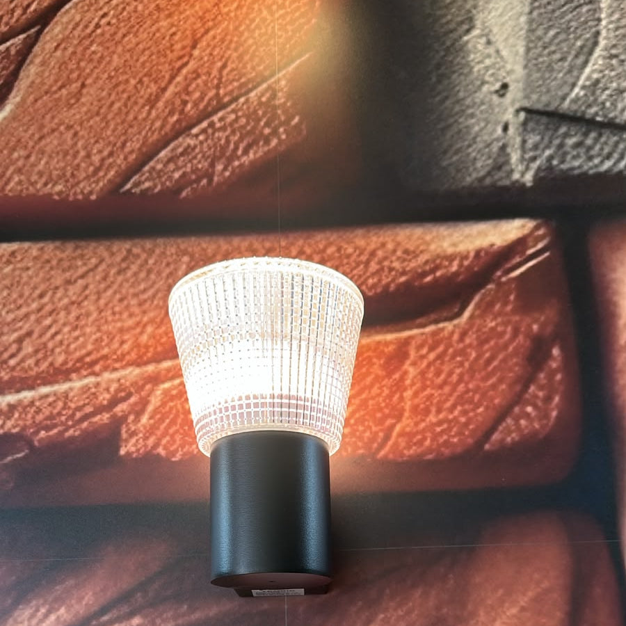 Black aluminium outdoor wall lamp with E27 holder for entrance, patio, and exterior wall lighting LL 506A-BK - Gemelli Collection