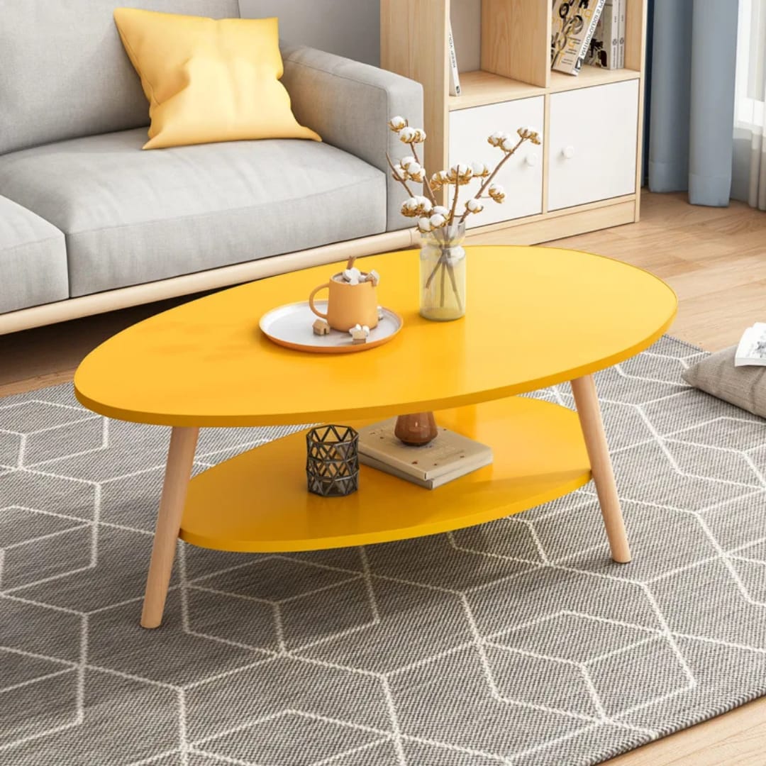 Oval Wooden Coffee Table