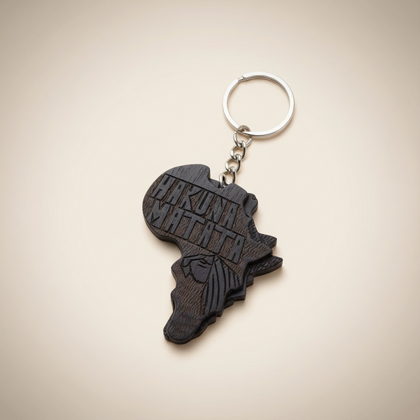 Wooden African Map Key Holder