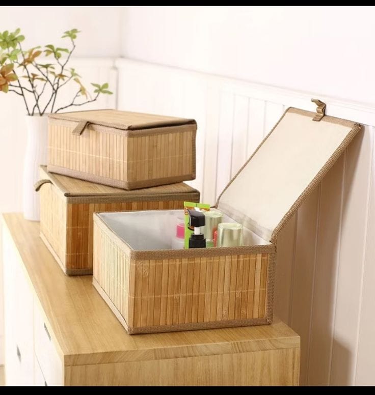 3-in-1 wicker storage basket set with covers woven nesting baskets for home organisation clothing toys toiletries office supplies decorative storage baskets in three sizes