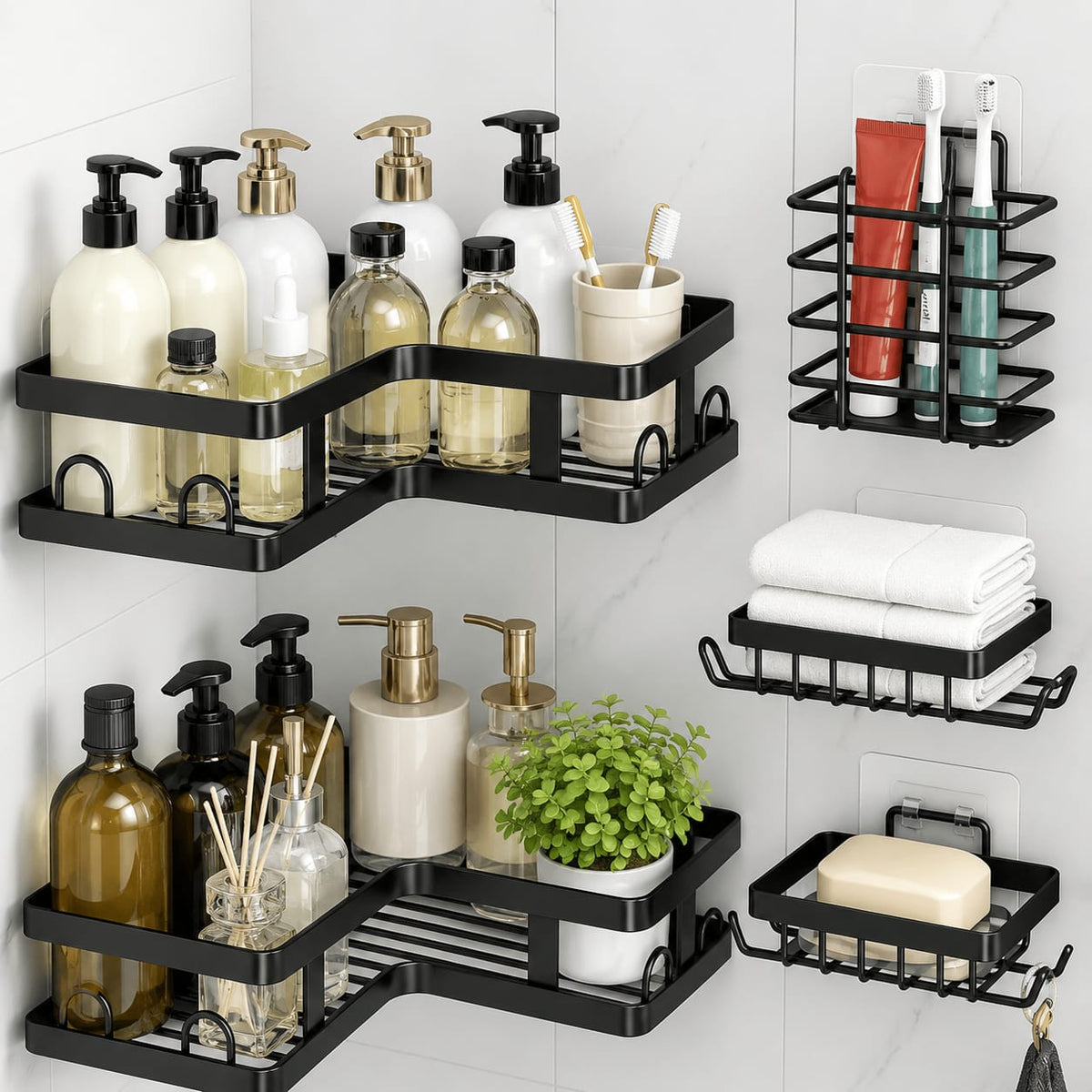 5 Piece Corner Bathroom Caddy