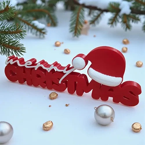 3D Merry Christmas Decorative Tabletop Sign
