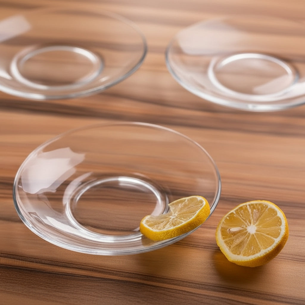 48pcs Arcoroc Aroma round clear glass saucer 140mm set