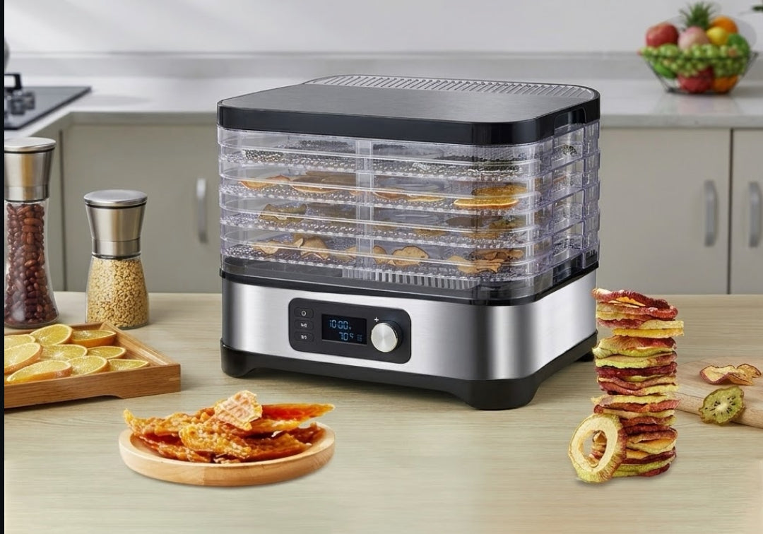 Food Dehydrator with Transparent Viewing Window and Removable Trays