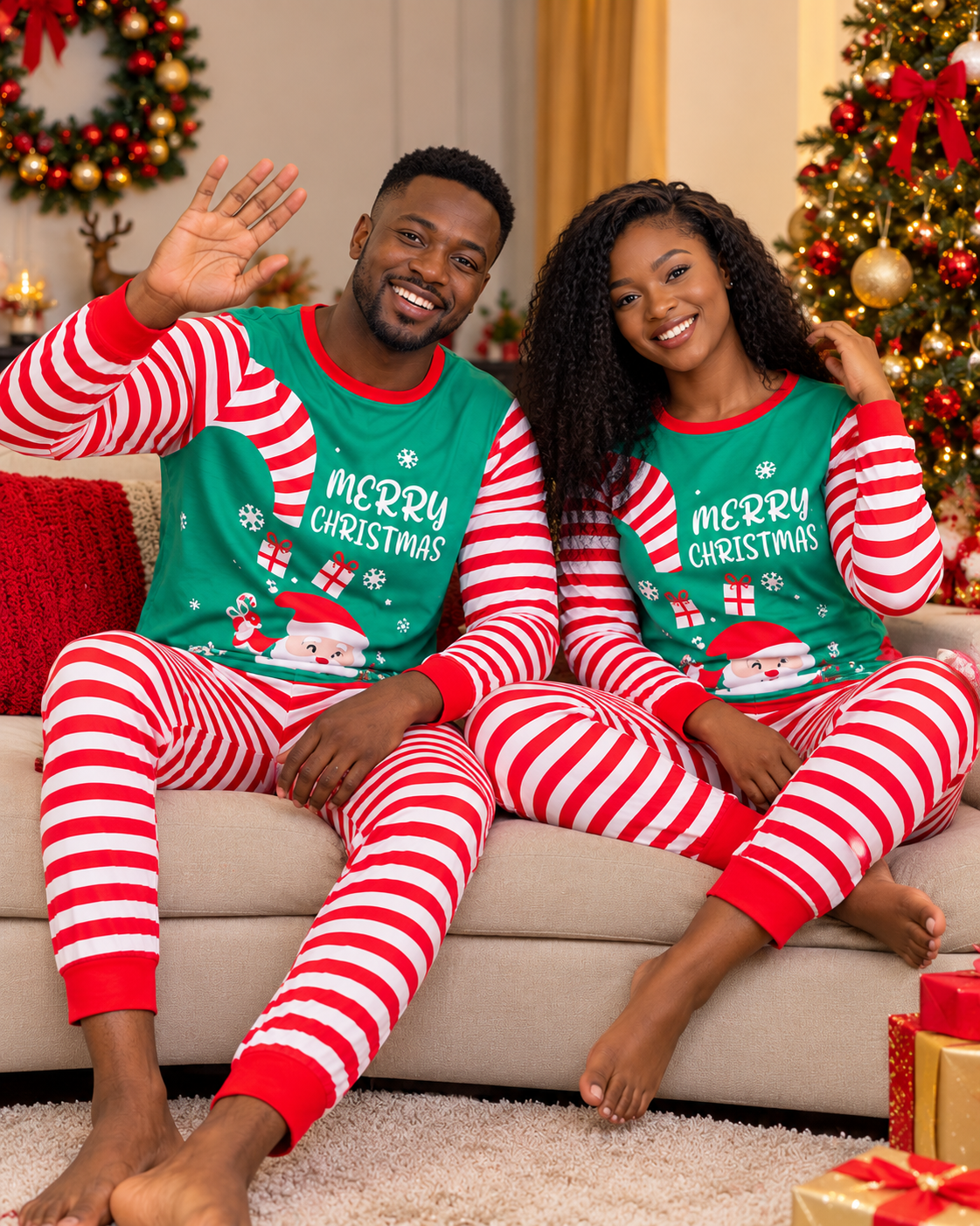 Christmas Pyjama Set for Adults and Kids 100% Cotton