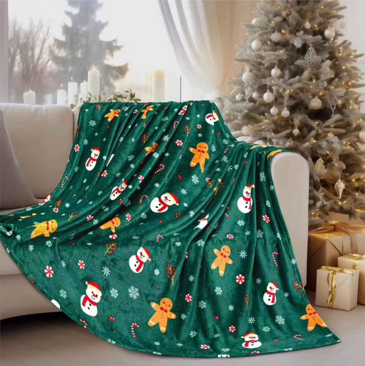 Sherpa Throw Blanket Christmas