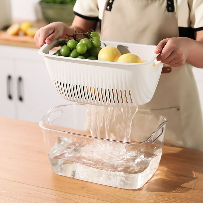 Double Layer Drain Basket, Multipurpose Kitchen and Household Organizer