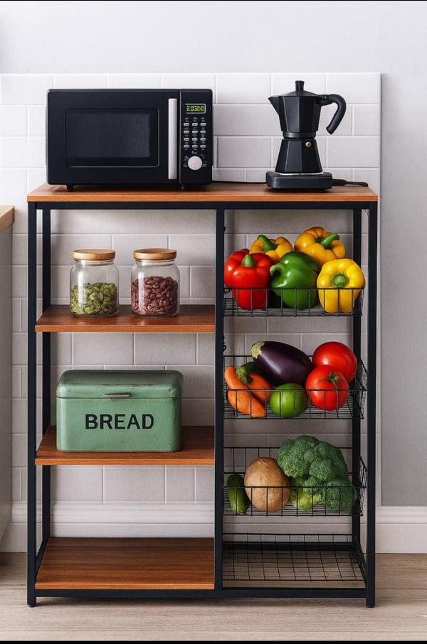 Gemelli Colllection kitchen office cabinet multipurpose wood and metal storage rack shelf unit modern household office organiser furniture 90x30x122cm contemporary storage cabinet