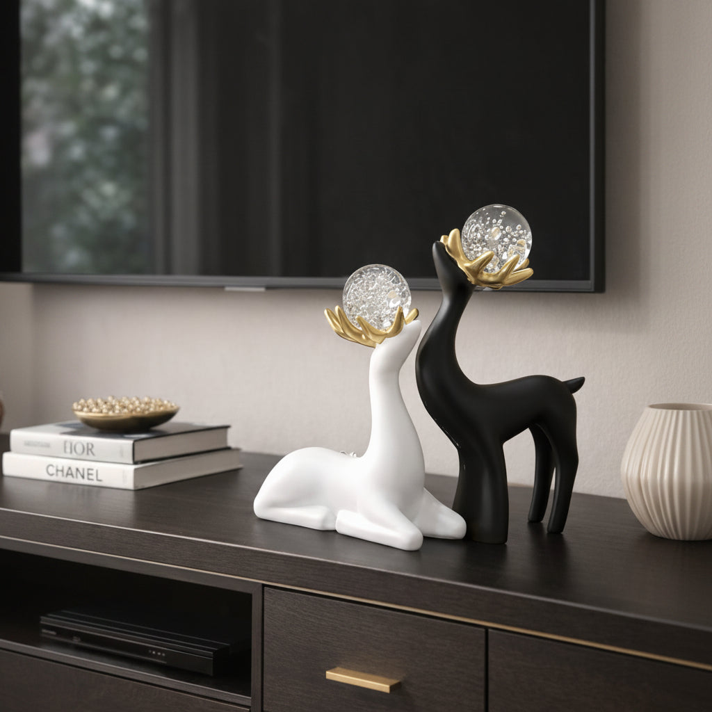 Crystal Sika Deer Decorative Ornament