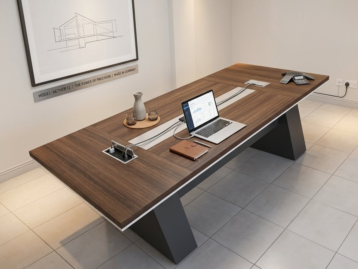 Large modern conference table for office meetings