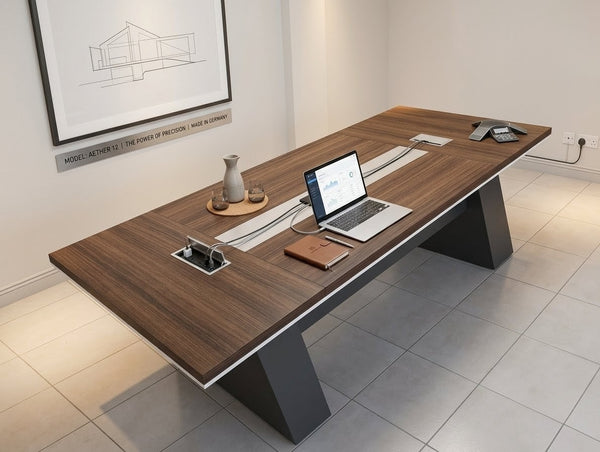 Large modern conference table for office meetings