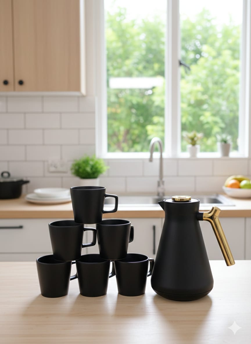 7-Piece All-Black Breakfast Combo Set