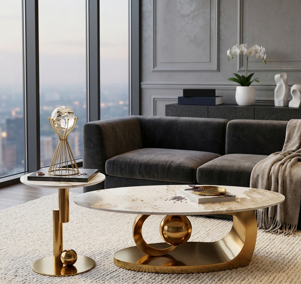 Gemelli Colllection luxury coffee table modern statement centre table premium living room furniture upscale interior décor table minimalist luxury home coffee table