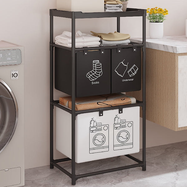 grid laundry basket with storage rack multi compartment laundry organiser